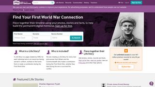 Lives of the First World War - Life Stories