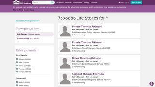 Search page - Lives of the First World War