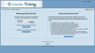 Livescribe Training: Login to the site
