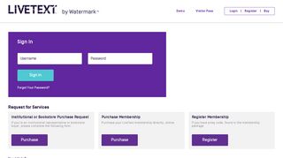 Purchase Membership - LiveText by Watermark