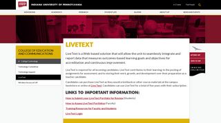 LiveText - College Technology - Education and Communications - IUP