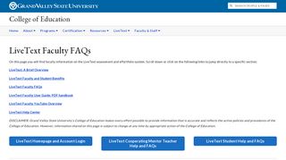 LiveText Faculty FAQs - College of Education - Grand Valley State ...