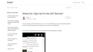 Where Do I Sign Up For the LRT Service? – LiveU