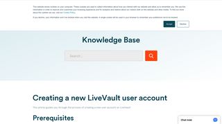 Creating a new LiveVault user account - Cloud Direct