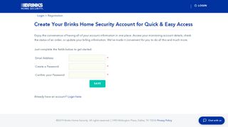 Registration | Brinks Home Security™ - Login