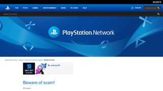 Beware of scam! - PlayStation Network Support