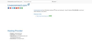 Livexconnect.com Error Analysis (By Tools) - WebsiteSuccessTools.com