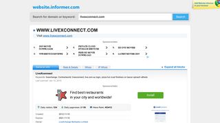 livexconnect.com at WI. LiveXconnect - Website Informer