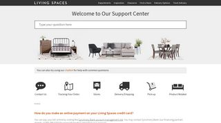 How do you make an online payment on your Living Spaces credit card?
