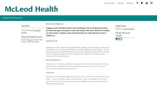 Work Life Balance - McLeod Health - Careers