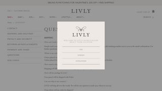 QUESTIONS | Livly Clothing