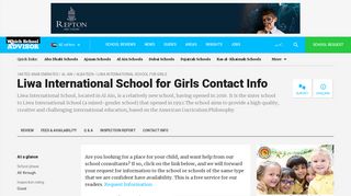 Liwa International School for Girls Contact Info - WhichSchoolAdvisor