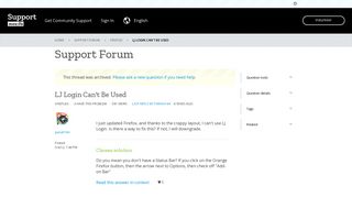 LJ Login Can't Be Used | Firefox Support Forum | Mozilla Support