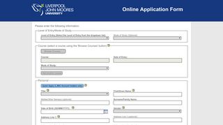 LJMU Online Application Form