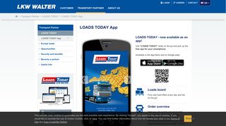 LOADS TODAY - now available as an app! - LKW WALTER