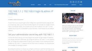 192.168.1.1 | 192.168.ll login & admin IP Address - Destination Hilliard