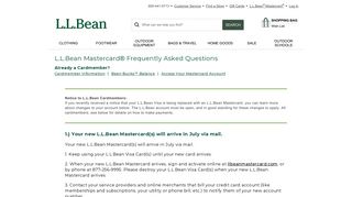 L.L.Bean Mastercard Frequently Asked Questions