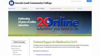 Technical Support for Blackboard at LLCC