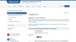 Logging In - Livermore Computing - Lawrence Livermore National ...