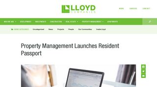 Property Management Launches Resident Passport - Lloyd Companies