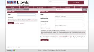 Lloyds Auctioneers and Valuers - Login