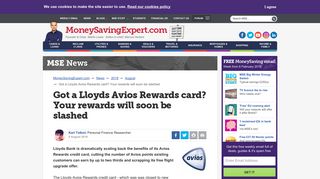 Got a Lloyds Avios Rewards card? Your rewards will soon be slashed