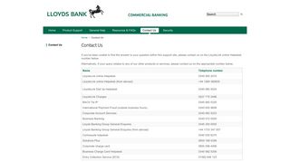 Contact Us | LloydsLink online Support Centre - Lloyds Bank ...