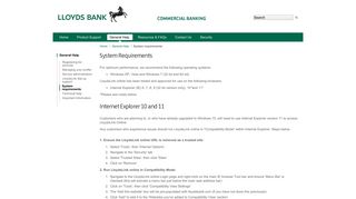 System requirements - Lloyds Bank Commercial Banking