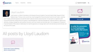 Lloyd Laudorn, Author at Experian Insights