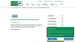 Experian partnership to help first time buyers - Lloyds Banking Group plc
