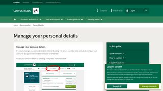 Lloyds Bank - Internet Banking - Personal Details