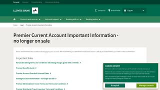 Lloyds Bank - Legal - Premier Bank Account Important Information