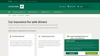 Lloyds Bank – UK Insurance – Safe Driver Car Insurance