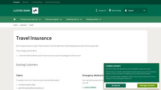 Lloyds Bank - UK Insurance - Travel Insurance