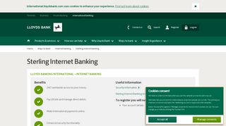 Sterling internet banking - Lloyds International
