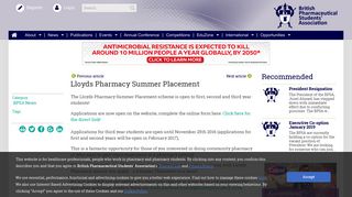 Lloyds Pharmacy Summer Placement : British Pharmaceutical ...