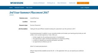 3rd Year Summer Placement 2017 - Celesio