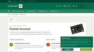 Lloyds Bank - UK Bank Accounts - Premier Current Account