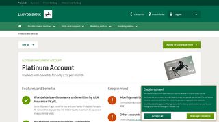 Platinum Current Account | UK Bank Accounts | Lloyds Bank