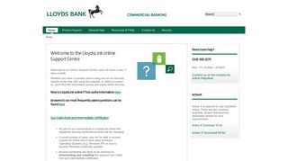 LloydsLink online Support Centre - Lloyds Bank Commercial Banking
