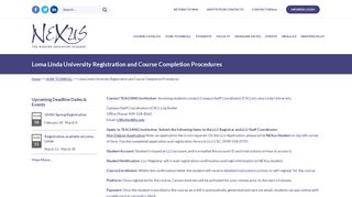 Loma Linda University Registration and Course Completion Procedures