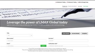 Account Registration - LMAX Exchange