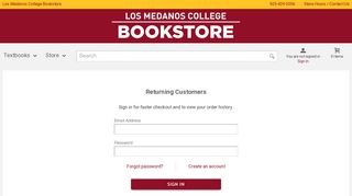 Login / Create An Account | Los Medanos College Bookstore