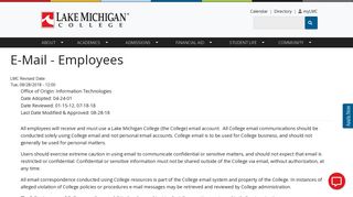 E-Mail - Employees | Lake Michigan College