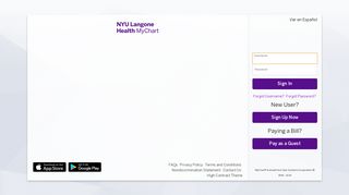 MyChart at NYU Langone Health - Login Page