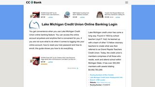 Lake Michigan Credit Union Online Banking Login - CC Bank