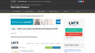 LMFX – LMFX now accepts Visa/Mastercard Deposit to MT4 ...