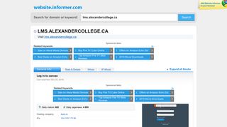 lms.alexandercollege.ca at WI. Log in to canvas - Website Informer