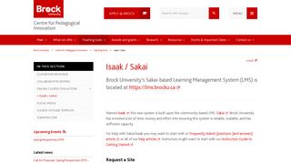 Isaak / Sakai – Centre for Pedagogical Innovation - Brock University