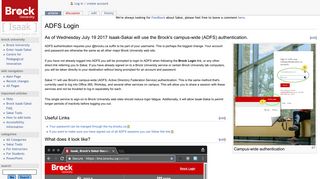 ADFS Login - Information about Isaak, Brock University's Sakai-Based ...